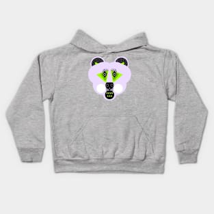 Grizzly Bear Face, Pale Green Kids Hoodie